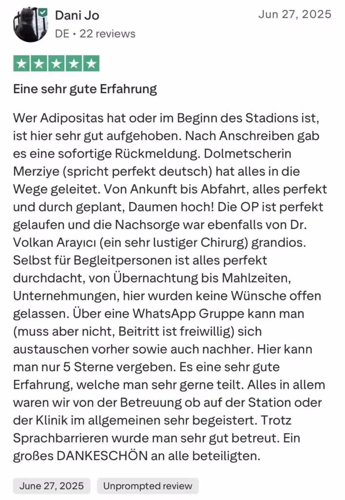 Magenverkleinerung Türkei Erfahrungen - Dr.Volkan Arayici Klinik in der Türkei
